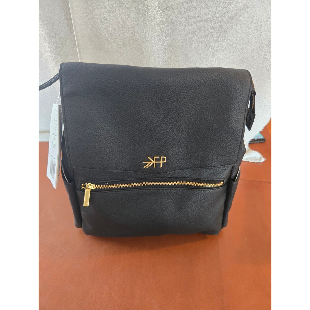 Freshly Picked Mini Classic Bag II Ebony Black Vegan Leather Backpack Diaper Bag